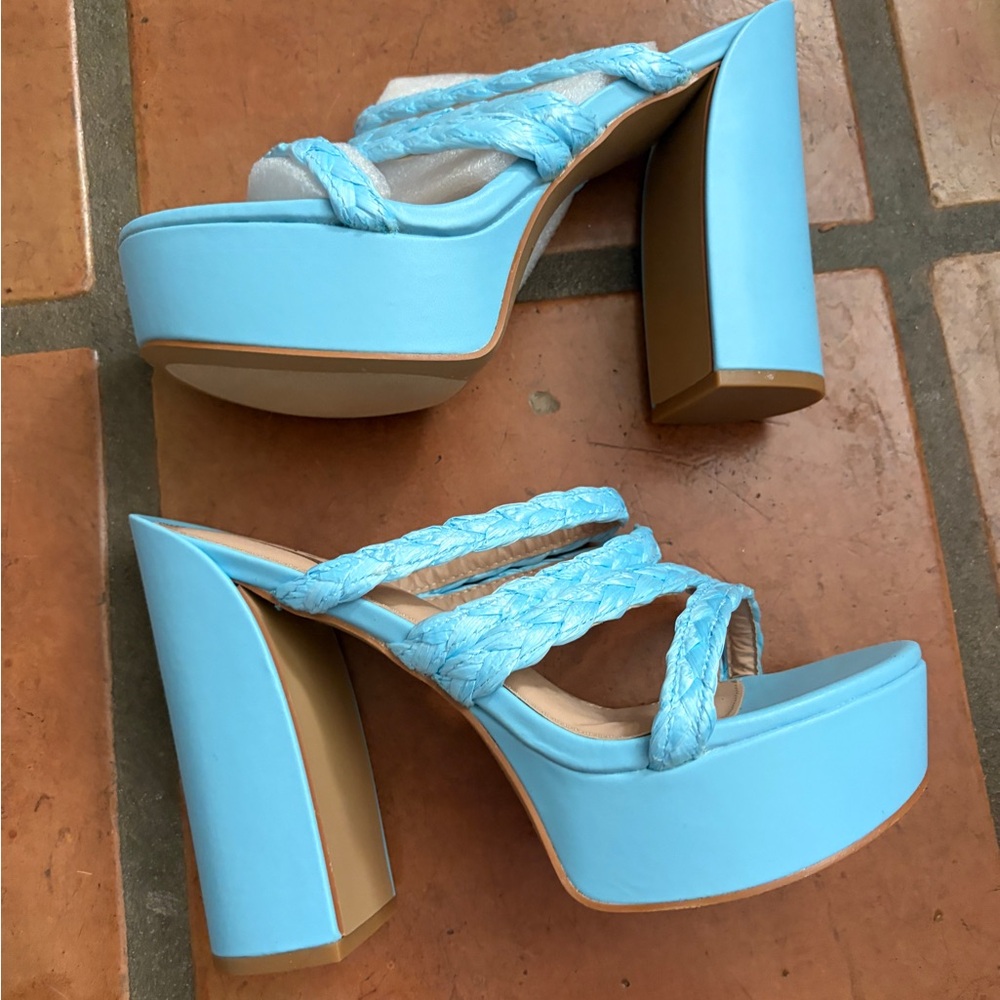 Stylish Blue Platform Heels